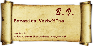 Barasits Verbéna névjegykártya